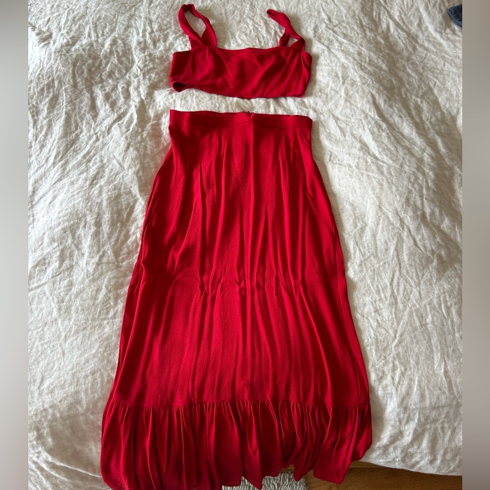 Reformation red linen set